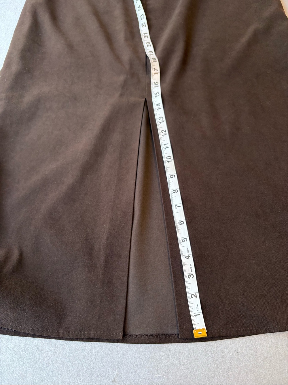 Vintage Casual Corner Brown Faux Suede Sleeveless Maxi Dress Side Buttons Sz 12 - Picture 10 of 10